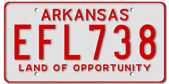 1976 ARKANSAS STATE LICENSE PLATE--EMBOSSED WITH YOUR CUSTOM NUMBER - This plate also used in 1977