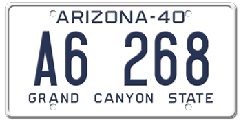 1940 ARIZONA STATE LICENSE PLATE--EMBOSSED WITH YOUR CUSTOM NUMBER