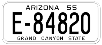 1955 ARIZONA STATE LICENSE PLATE - EMBOSSED WITH YOUR CUSTOM NUMBER