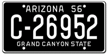 1956 ARIZONA STATE LICENSE PLATE--EMBOSSED WITH YOUR CUSTOM NUMBER