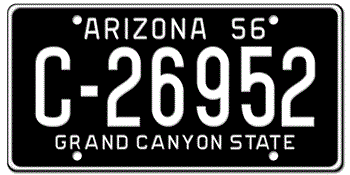 1956 ARIZONA STATE LICENSE PLATE--