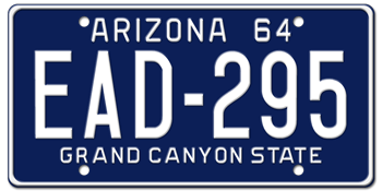 1964 ARIZONA STATE LICENSE PLATE--