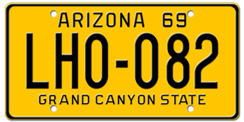 1969 ARIZONA STATE LICENSE PLATE--EMBOSSED WITH YOUR CUSTOM NUMBER
