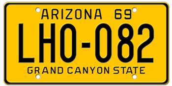 1969 ARIZONA STATE LICENSE PLATE--