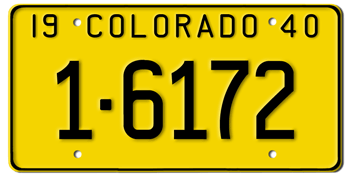 1940 COLORADO STATE LICENSE PLATE--EMBOSSED WITH YOUR CUSTOM NUMBER