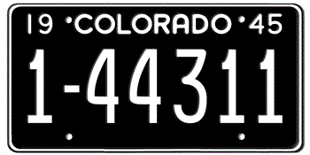 colorado license custom plates number embossed plate state licenseplates tv 1945