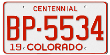 1976 COLORADO STATE LICENSE PLATE--