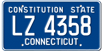 1976 CONNECTICUT STATE LICENSE PLATE-- - This plate also used in years 77, 78, 79, 80, 81, 82, 83, 84, 85, and 86