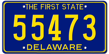 1969 DELAWARE STATE LICENSE PLATE--EMBOSSED WITH YOUR CUSTOM NUMBER