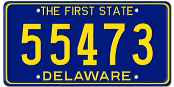 1969 DELAWARE STATE LICENSE PLATE--