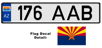 ARIZONA EUROSTYLE LICENSE PLATE -- 