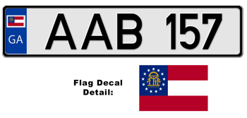GEORGIA(USA) EUROSTYLE LICENSE  PLATE  -- EMBOSSED WITH YOUR CUSTOM NUMBER