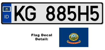 IDAHO EUROSTYLE LICENSE PLATE -- 