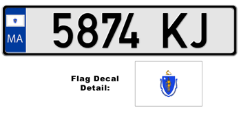 MASSACHUSETTS EUROSTYLE LICENSE  PLATE  -- 