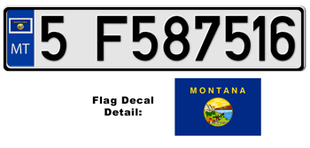 MONTANA EUROSTYLE LICENSE PLATE -- EMBOSSED WITH YOUR CUSTOM NUMBER