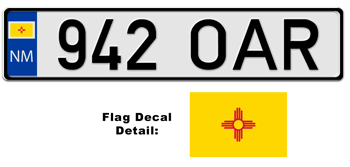 NEW MEXICO EUROSTYLE LICENSE  PLATE  -- EMBOSSED WITH YOUR CUSTOM NUMBER
