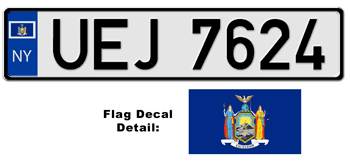 NEW YORK EUROSTYLE LICENSE  PLATE  -- EMBOSSED WITH YOUR CUSTOM NUMBER