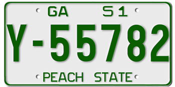 1951 GEORGIA STATE LICENSE PLATE--EMBOSSED WITH YOUR CUSTOM NUMBER