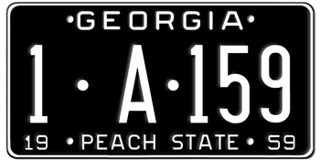 1959 GEORGIA STATE LICENSE PLATE--EMBOSSED WITH YOUR CUSTOM NUMBER