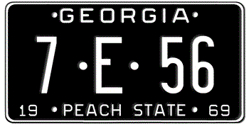 1969 GEORGIA STATE LICENSE PLATE--