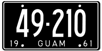 1961 GUAM LICENSE PLATE--EMBOSSED WITH YOUR CUSTOM NUMBER