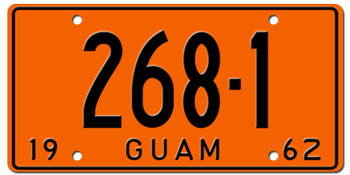 1962 GUAM LICENSE PLATE--