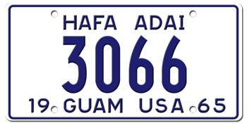 1965 GUAM LICENSE PLATE--