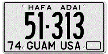 1974 GUAM LICENSE PLATE--