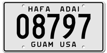 1982 GUAM LICENSE PLATE--EMBOSSED WITH YOUR CUSTOM NUMBER