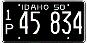 1950 IDAHO STATE LICENSE PLATE--