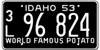 1953 IDAHO STATE LICENSE PLATE--