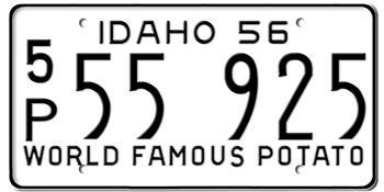 1956 IDAHO STATE LICENSE PLATE--