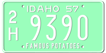 1957 IDAHO STATE LICENSE PLATE--EMBOSSED WITH YOUR CUSTOM NUMBER