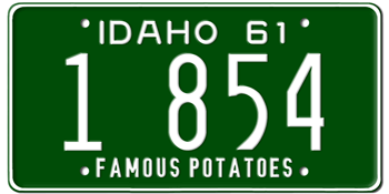 1961 IDAHO STATE LICENSE PLATE--