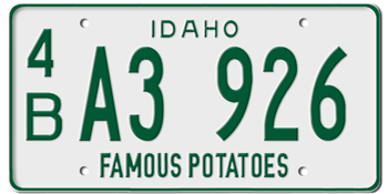1972 IDAHO STATE LICENSE PLATE--EMBOSSED WITH YOUR CUSTOM NUMBER