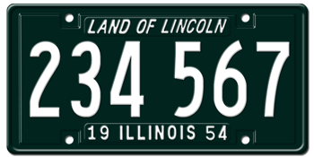 1954 ILLINOIS STATE LICENSE PLATE - EMBOSSED WITH YOUR CUSTOM NUMBER