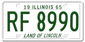 1965 ILLINOIS STATE LICENSE PLATE - EMBOSSED WITH YOUR CUSTOM NUMBER