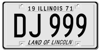 1971 ILLINOIS STATE LICENSE PLATE - 