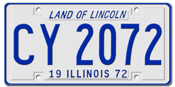 1972 ILLINOIS STATE LICENSE PLATE - 