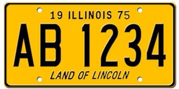 1975 ILLINOIS STATE LICENSE PLATE--EMBOSSED WITH YOUR CUSTOM NUMBER