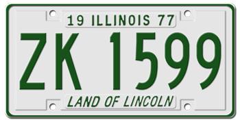 1977 ILLINOIS STATE LICENSE PLATE - EMBOSSED WITH YOUR CUSTOM NUMBER