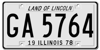 1978 ILLINOIS STATE LICENSE PLATE - EMBOSSED WITH YOUR CUSTOM NUMBER