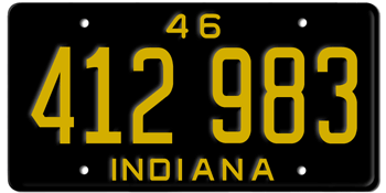 1946 INDIANA STATE LICENSE PLATE--