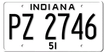 1951 INDIANA STATE LICENSE PLATE--EMBOSSED WITH YOUR CUSTOM NUMBER - This plate also used in 1952 and 1953
