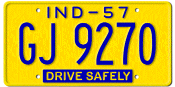 1957 INDIANA STATE LICENSE PLATE--
