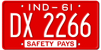 1961 INDIANA STATE LICENSE PLATE--