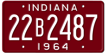 1964 INDIANA STATE LICENSE PLATE--EMBOSSED WITH YOUR CUSTOM NUMBER