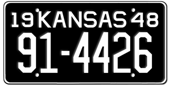1948 KANSAS STATE LICENSE PLATE--EMBOSSED WITH YOUR CUSTOM NUMBER