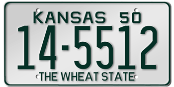1950 KANSAS STATE LICENSE PLATE--EMBOSSED WITH YOUR CUSTOM NUMBER