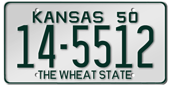 1950 KANSAS STATE LICENSE PLATE--